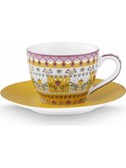 Pip Studio Lily & Lotus Φλιτζάνι Espresso & Ελληνικού Καφέ Πορσελάνης Κίτρινο 120ml 51004212
