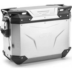 Givi Trekker Outback Evo Right Πλαϊνή Βαλίτσα Μηχανής Αλουμινίου Monokey 37lt Ασημί