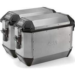 Givi Alaska Trekker Σετ Πλαϊνές Βαλίτσες Μηχανής Αλουμινίου Monokey 2x36lt Ασημί