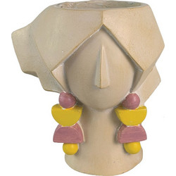 MarHome Κασπώ Πρόσωπο Polyresin Μπεζ Κίτρινο 19.5x14.5x20cm 06-24551