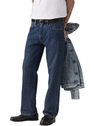 Levi's 555 Ανδρικό Τζιν Παντελόνι Relaxed Εφαρμογή Navy Μπλε 000LO-0035