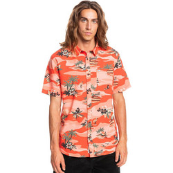 Quiksilver Ανδρικό Πουκάμισο Βαμβακερό Φλοράλ Κοντομάνικο Κανονική Γραμμή Πορτοκαλί EQYWT04321-NNJ6
