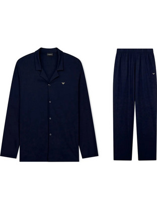 Emporio Armani Χειμωνιάτικη Ανδρική Ρόμπα Βαμβακερή Navy Μπλε EM000615AF25021UB102