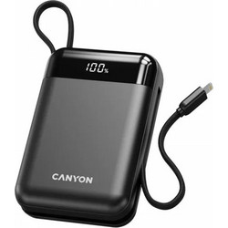 Canyon OnPower 204 Power Bank 20000mAh 22.5W με Ενσωματωμένο Καλώδιο USB-C Quick Charge 3.0 & Power Delivery Black