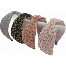 RO Accessories 14-0126 Στέκα Μαλλιών Υφασμάτινη Floral Μαύρη C59169-B