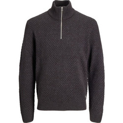 Jack & Jones Ανδρικό Πουλόβερ με Φερμουάρ Ανθρακί 12299097