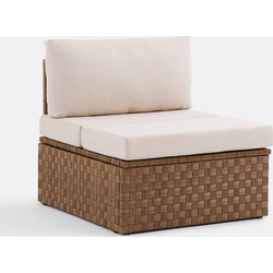 La Redoute Alzena Καναπές Εξωτερικού Χώρου Rattan Καφέ Λευκός 82.5x75x66.5cm