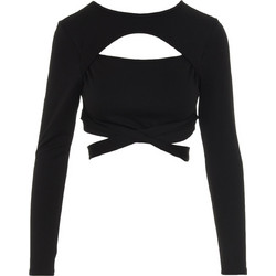 Kendall + Kylie Γυναικείο Χειμερινό Crop Top Μαύρο 3S1.040.015-BLK