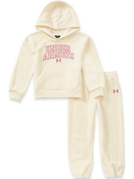 Under Armour Παιδικό Σετ Φόρμας Μπεζ Ροζ UAFJI43R-112