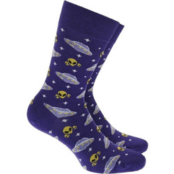 Walk Ufo Bamboo Ανδρικές Κάλτσες Ψηλές με Σχέδια Μωβ W304-54