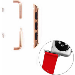 Για Apple Watch 38 / 40 / 41mm, Σύνδεσμος Μεταλλικού Λουριού, Μεταλλική Αγκράφα, Ζεύγος (Ροζ Χρυσό) (OEM)