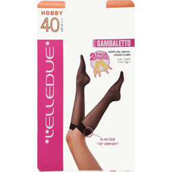 Elledue Hobby 40 DEN 2 Ζεύγη Onesize Μαύρο