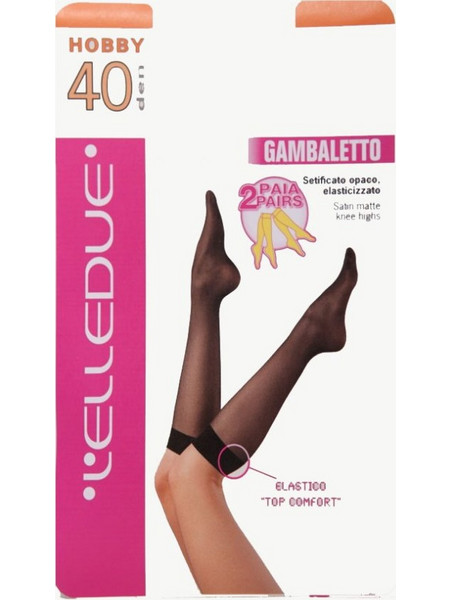 Elledue Hobby 40 DEN 2 Ζεύγη Onesize Μαύρο
