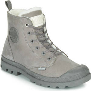 Palladium Γυναικεία Αρβυλάκια Suede Γκρι με Γούνα 75519-P63