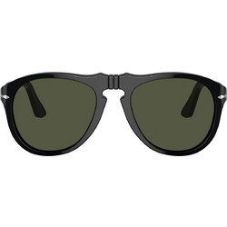 Persol PO0649 95/31 Ανδρικά Γυαλιά Ηλίου Aviator Κοκάλινα Μαύρα με Πράσινο Polarized Φακό