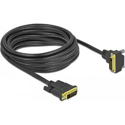 Delock DVI Cable 24+1 male to 24+1 male angled 5 m (85896)