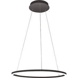 Fabas Luce Giotto Κρεμαστό Φωτιστικό Οροφής Μονόφωτο LED με Θερμό Λευκό Φως Μαύρο 3508-40-101