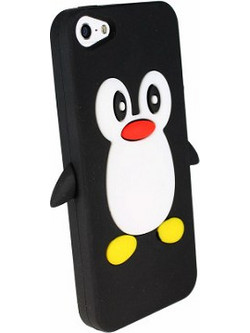 Iphone 5C - Θήκη Σιλικόνης TPU Πιγκουίνος Μαύρο (ΟΕM)