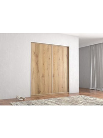 Pol02 Ντουλάπα με συρόμενες πόρτες 182x60x233εκ. Μελί