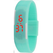 LED Pολόι Σιλικόνης Βραχιολάκι Unisex Τυρκουαζ Ανοιχτο (OEM)