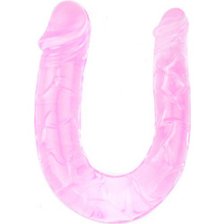 Clear Pink Double Ended Realistic Dildo