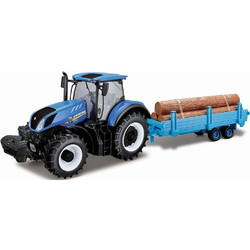 Bburago New Holland Tractor With Log Trailer 18-44060