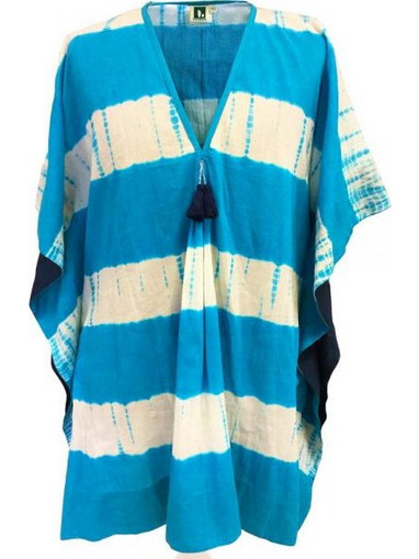 Καφτάνι Blaire V - Tie Dye Μπλε βαμβακερό