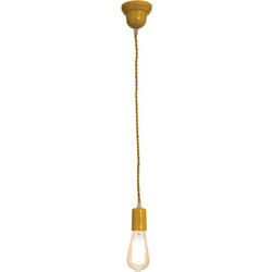 Home Lighting Cords Κρεμαστό Φωτιστικό Οροφής με Σχοινί Μονόφωτο E27 Κίτρινο 77-2287 Yellow