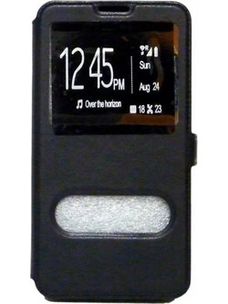 Θήκη Βιβλίο Με Παράθυρα Για Universal XL 5.3-5.8'' Με Πλάγιο Κούμπωμα Μαύρη