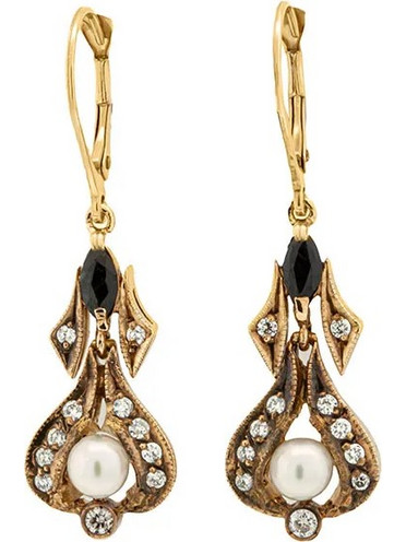 Million Diamonds Γυναικεία Σκουλαρίκια Κρεμαστά από Χρυσό 14K με Διαμάντι & Ζαφείρι ANT13932