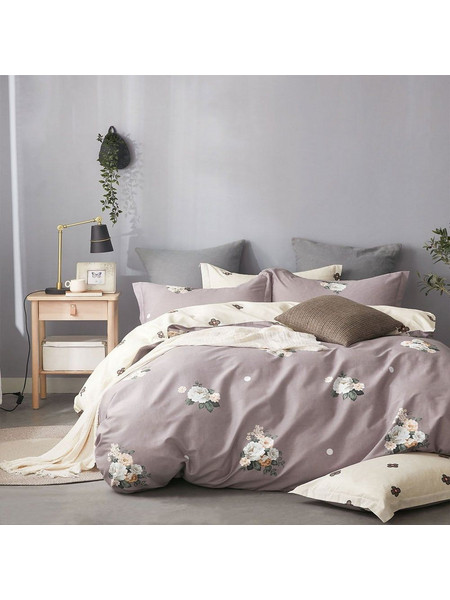 Κουβερλί Σετ 3τμχ 1305 Brown - Yellow Homeline Υπέρδιπλo 225x240cm 100% Βαμβακοσατέν