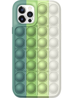 iPhone 12 Pro Max - Fidget Multicolour Soft Silicone Cover with Pop it (oem) Green-light green-mint-cream