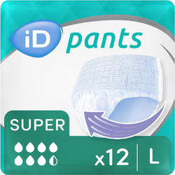 iD Pants Super Large Πάνες Βρακάκι Ακράτειας 7.5 Σταγόνες 12τμχ