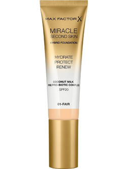 Max Factor Miracle Second Skin Hybrid 01 Fair Liquid Foundation SPF20 30ml