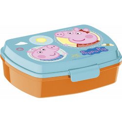 Stor Peppa Pig Πλαστικό Παιδικό Δοχείο Φαγητού Γαλάζιο Πορτοκαλί