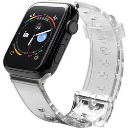 Hurtel Light Λουράκι Σιλικόνης Transparent / Black (Apple Watch 42 / 44 / 45mm)