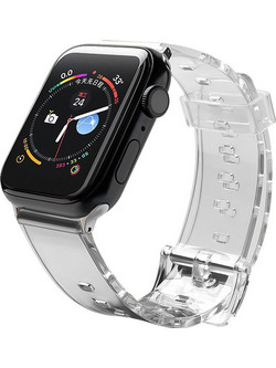 Hurtel Light Λουράκι Σιλικόνης Transparent / Black (Apple Watch 42 / 44 / 45mm)
