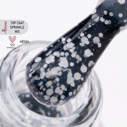 Alezori Non Wipe Sprinkle Mix Top Coat Glitter Ημιμόνιμο Βερνίκι Νυχιών 15ml