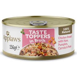 Applaws Taste Toppers Adult with Chicken, Ham & Vegetables in Broth 156gr