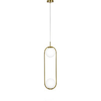 Home Lighting Prato Κρεμαστό Φωτιστικό Οροφής Δίφωτο G9 Χρυσό 77-4489