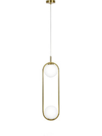 Home Lighting Prato Κρεμαστό Φωτιστικό Οροφής Δίφωτο G9 Χρυσό 77-4489