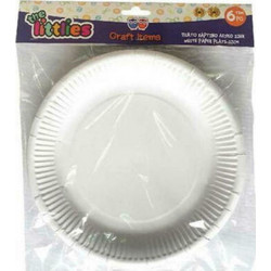 Πιάτο Χειροτεχνίας Χάρτινο Λευκό 23cm The Littlies 6τεμ