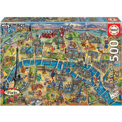 Puzzle Educa City Maps Paris 500 Κομμάτια