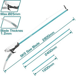 Τηλεσκοπικό Ψαλίδι & Πριόνι Κλάδου 120-280cm 25mm Total (THEPS25281)