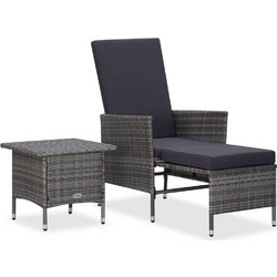 vidaXL Σετ Σαλόνι Κήπου Rattan 2τμχ Γκρι 310233