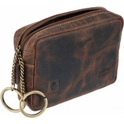 DOMLEATHERS DOMLEATHERS ΔΕΡΜ'ΤΙΝΗ ΚΛΕΙΔΟΘΗΚΗ-ΠΟΡΤΟΦΟΛ'ΚΙ DL5022 DARK BROWN HUNTER