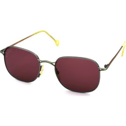 Hally&son HS002 S02 Γυαλιά Ηλίου Τετράγωνα Μεταλλικά Μαύρα με Καφέ Polarized Φακό