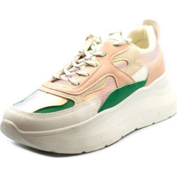 Sneakers μπεζ με κορδόνι