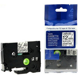Συμβατή Brother μελανοταινία TZe131 12mm x 8mm - Black on clear Brother GL-100 Label, Brother GL-200 Label, Brother GL-200VP Label, Brother GL-H100 Label, Brother GL-H105 Label, Brother GL-H105VP Labe