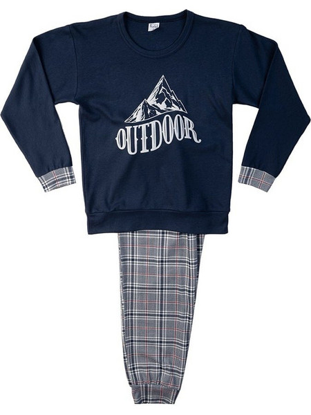 Rachel Παιδική Πιτζάμα Βαμβακερή Χειμωνιάτικη Μπλε 12736
